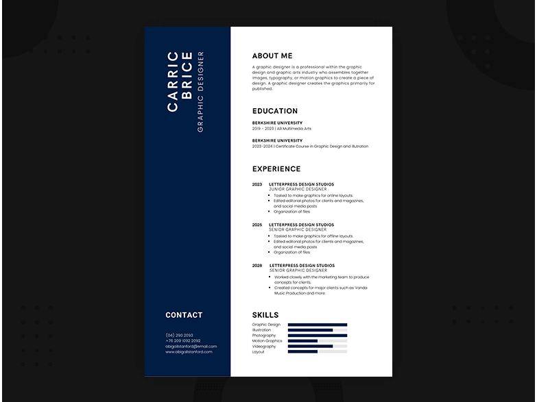 resume size